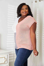 Load image into Gallery viewer, Double Take Color Block V-Neck Knit Top
