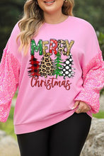 Load image into Gallery viewer, Plus Size MERRY CHRISTMAS Sequin Round Neck Sweatshirt
