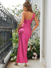 Load image into Gallery viewer, Twisted Front Cutout One-Shoulder Split Dress
