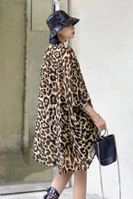 Load image into Gallery viewer, Leopard Print High-Low Button Down Blouse
