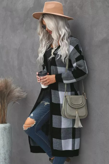 Women's Plaid Cardigan Blouse