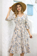 Load image into Gallery viewer, Full Size Range Floral Bell Sleeve Dress
