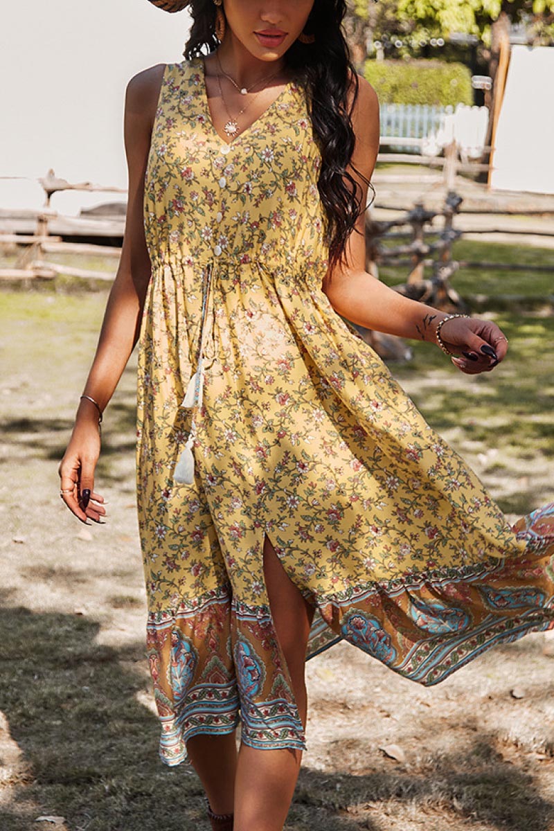 Floral Boho Mixed Print Dress