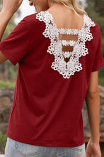 Load image into Gallery viewer, Contrast Crochet Lace Back Top
