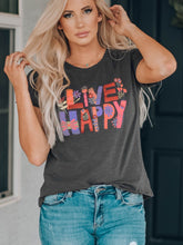 Load image into Gallery viewer, LIVE HAPPY Floral Graphic Tee
