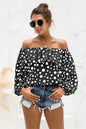 Polka Dot Off-Shoulder Layered Blouse