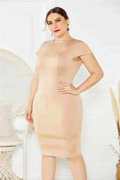 Mesh Stitching Plus Size Dress