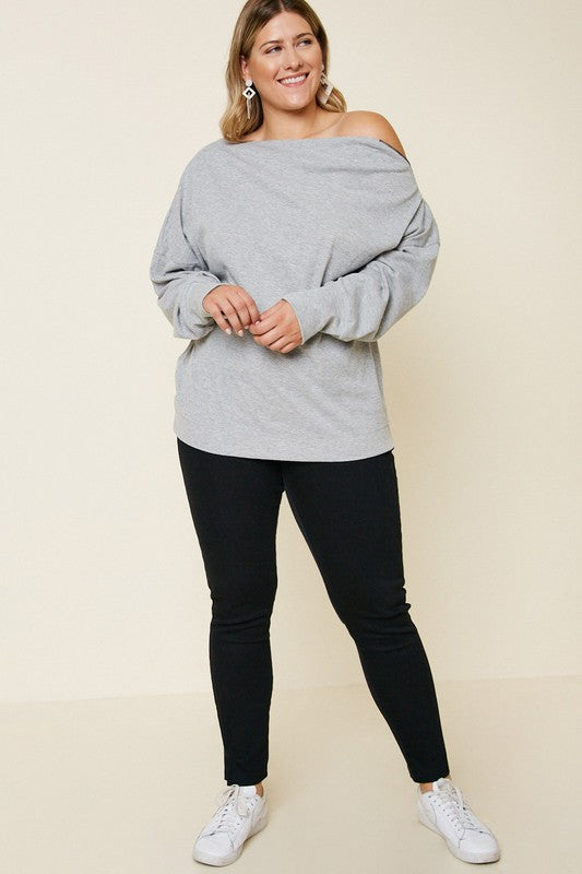 Plus Size Ribbed Side-Zip Sweater