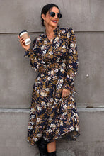Load image into Gallery viewer, Floral Flounce Sleeve Tiered Dress
