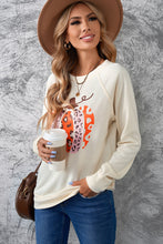 Load image into Gallery viewer, Pumpkin Graphic Raglan Sleeve Sweatshirt
