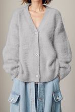 Load image into Gallery viewer, Button Up Dropped Shoulder Cardigan
