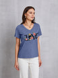 LOVE V-Neck Short Sleeve T-Shirt