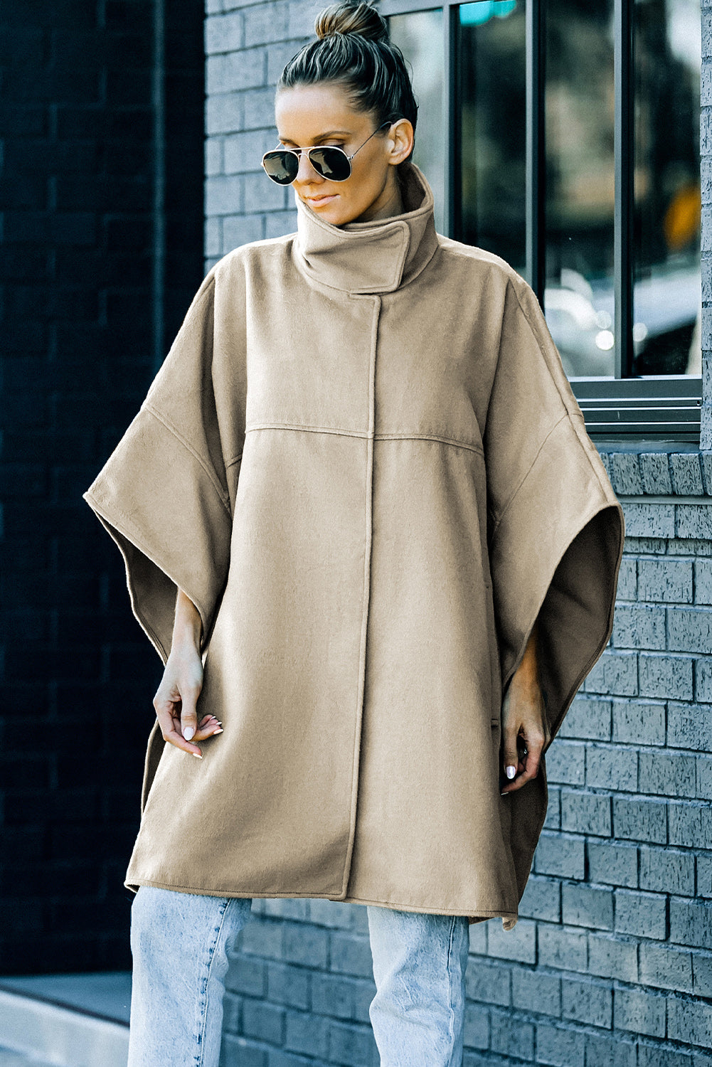 Snap Down Dolman Sleeve Coat