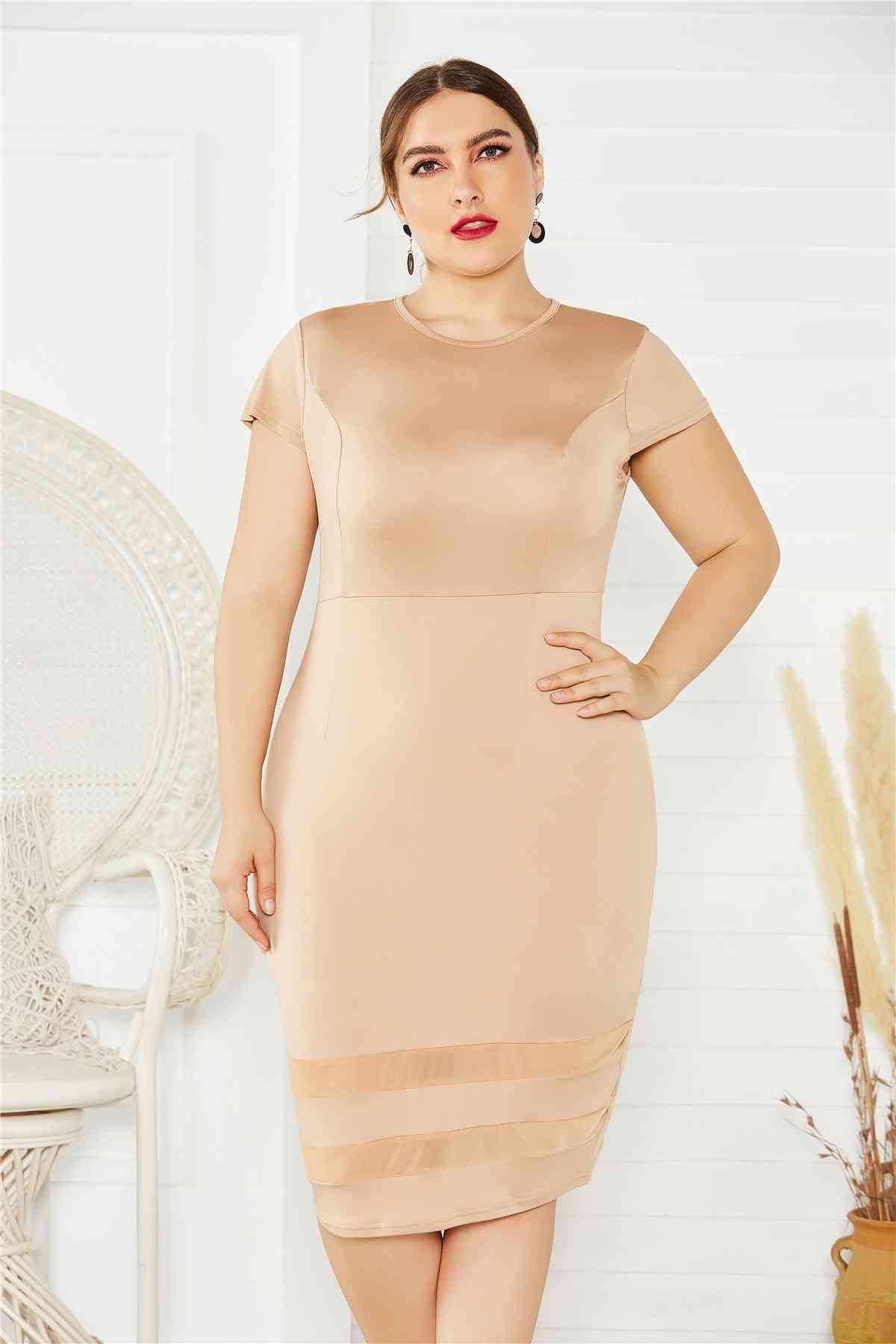 Mesh Stitching Plus Size Dress