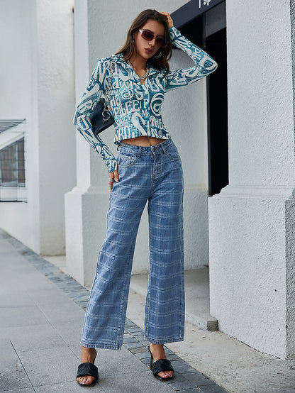 Letter Print Cropped Shirt