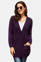 Load image into Gallery viewer, Button Pocket Cable Knit Cardigan
