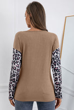Load image into Gallery viewer, Leopard Patch Color Block Knit Top
