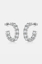 Inlaid Zircon C-Hoop Earrings