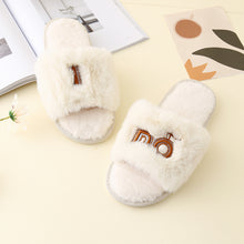 Load image into Gallery viewer, Faux Fur Open Toe Slippers

