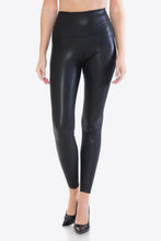 Load image into Gallery viewer, Leggings Depot Full Size PU Leather Wide Waistband Leggings in Black
