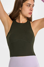 Load image into Gallery viewer, Crisscross Back Round Neck Yoga Tank
