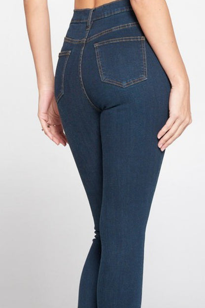 Button Waist Skinny Jeans