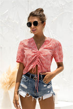 Load image into Gallery viewer, Ditsy Floral Drawstring Tee

