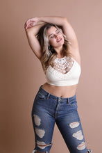 Load image into Gallery viewer, Plus Size Crochet Lace High Neck Bralette
