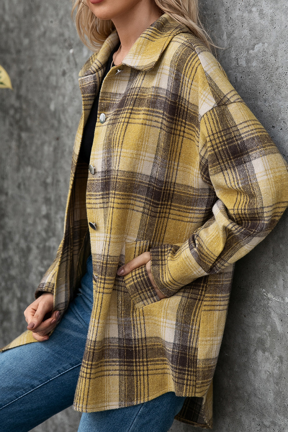 Plaid Single Breasted Shirt Jacket