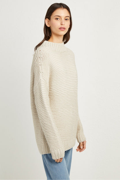 Stitch Knit Mock Neck Jumper