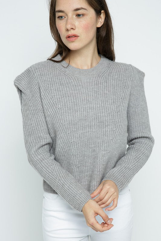 Structured Puff Shoulder Sweater