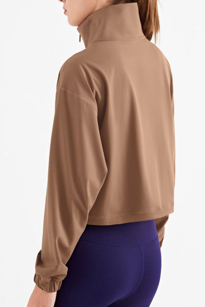 Half-Zip Dropped Shoulder Sports Top