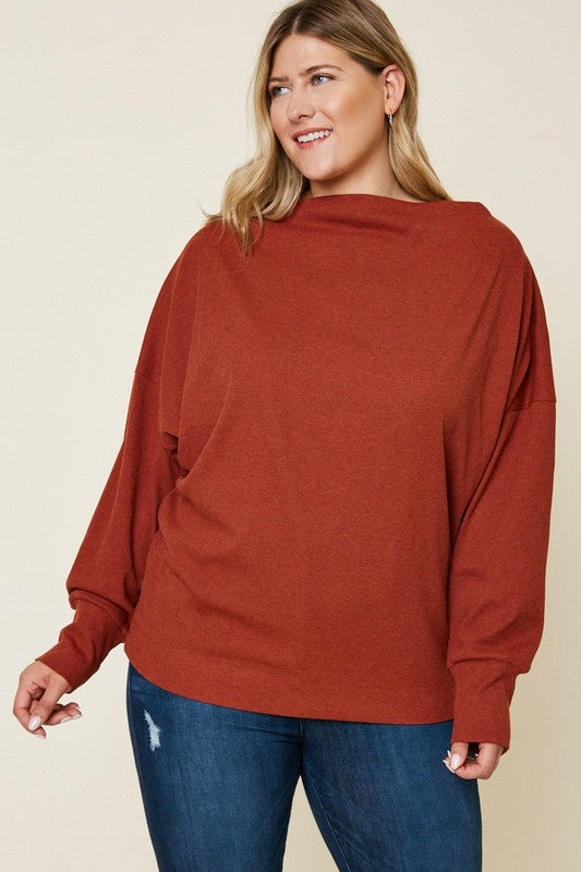 Plus Size Ribbed Side-Zip Sweater