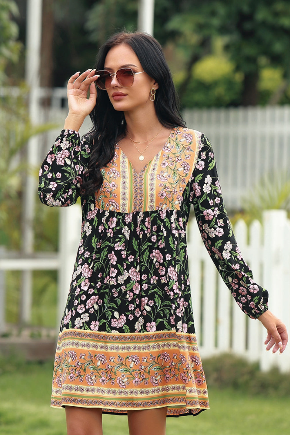 Full Size Range Mixed Floral Dress