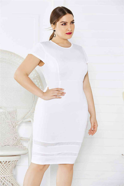 Mesh Stitching Plus Size Dress