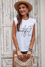 Load image into Gallery viewer, Padded Shoulder Letter Print Tank Top
