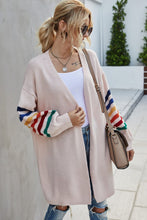 Load image into Gallery viewer, Multicolored Stripe Open Front Longline Cardigan
