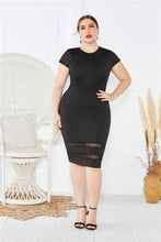 Load image into Gallery viewer, Plus Size Mesh Detail Midi Dress
