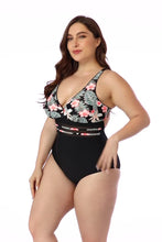 Load image into Gallery viewer, Floral Cutout Tie-Back One-Piece Swimsuit
