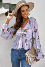 Load image into Gallery viewer, Floral Twisted Peplum Blouse
