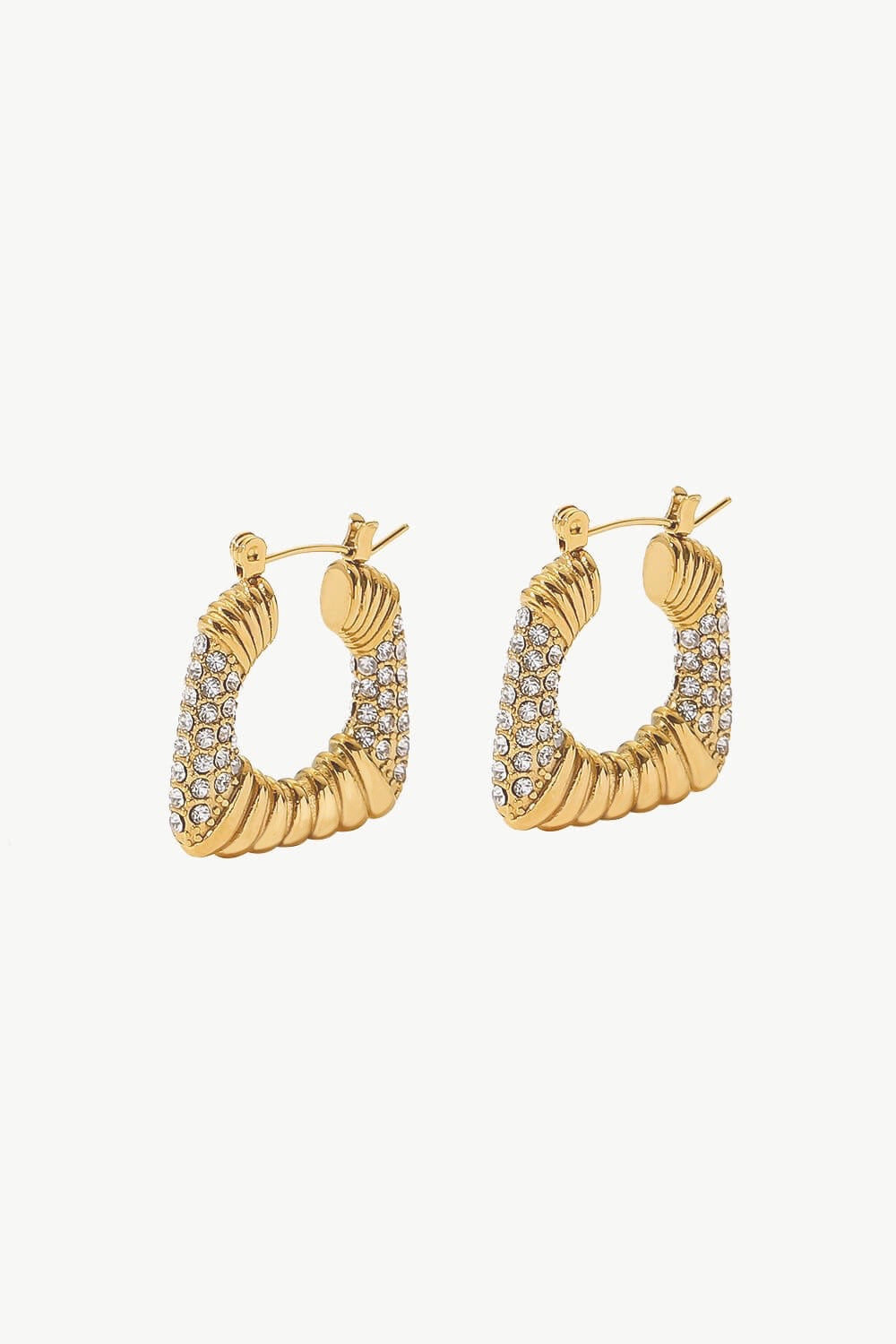 18K Gold Plated Inlaid Cubic Zirconia Earrings