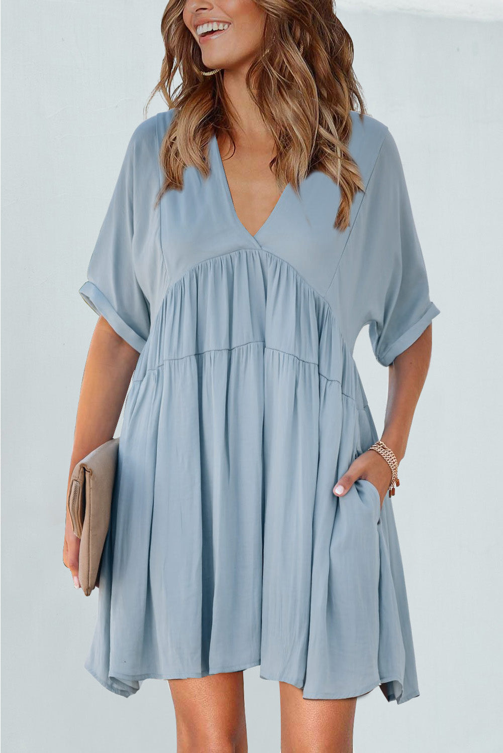 Kimono Sleeve Tiered Dress