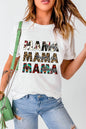 MAMA Graphic Cuffed Round Neck Tee Shirt