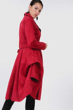 Load image into Gallery viewer, Waist Belt Tacked Faux Suede Coat
