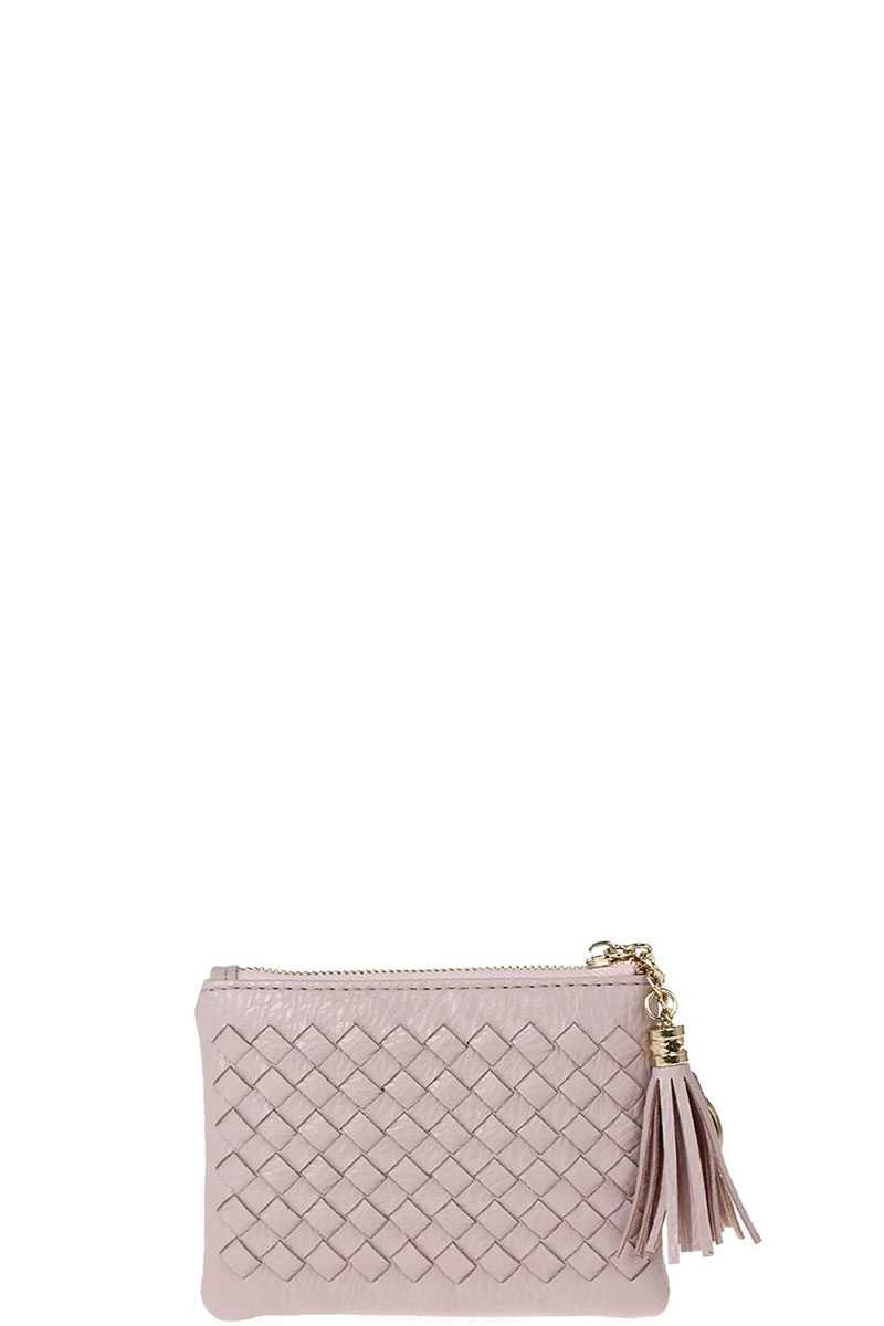 Cute Braided Zip Top Coin Key Wallet