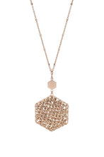 Load image into Gallery viewer, Fashion Glass Bead Hexagon Pendant Long Necklace
