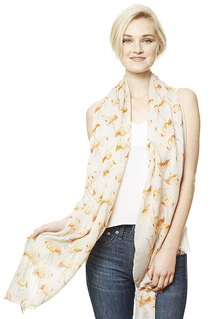 Fashion Bird Print Skinny Scarf