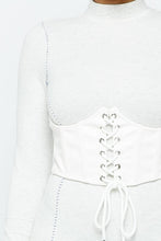 Load image into Gallery viewer, Mock Neck Long Sleeve Bodycon Mini W Bustier Detail And Stitching

