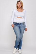 Load image into Gallery viewer, Solid Round Neck Top, With Long Sleeves, And Cut-out Detail

