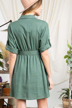 Load image into Gallery viewer, Drop Shoulder With Saist Tie Belted Dress
